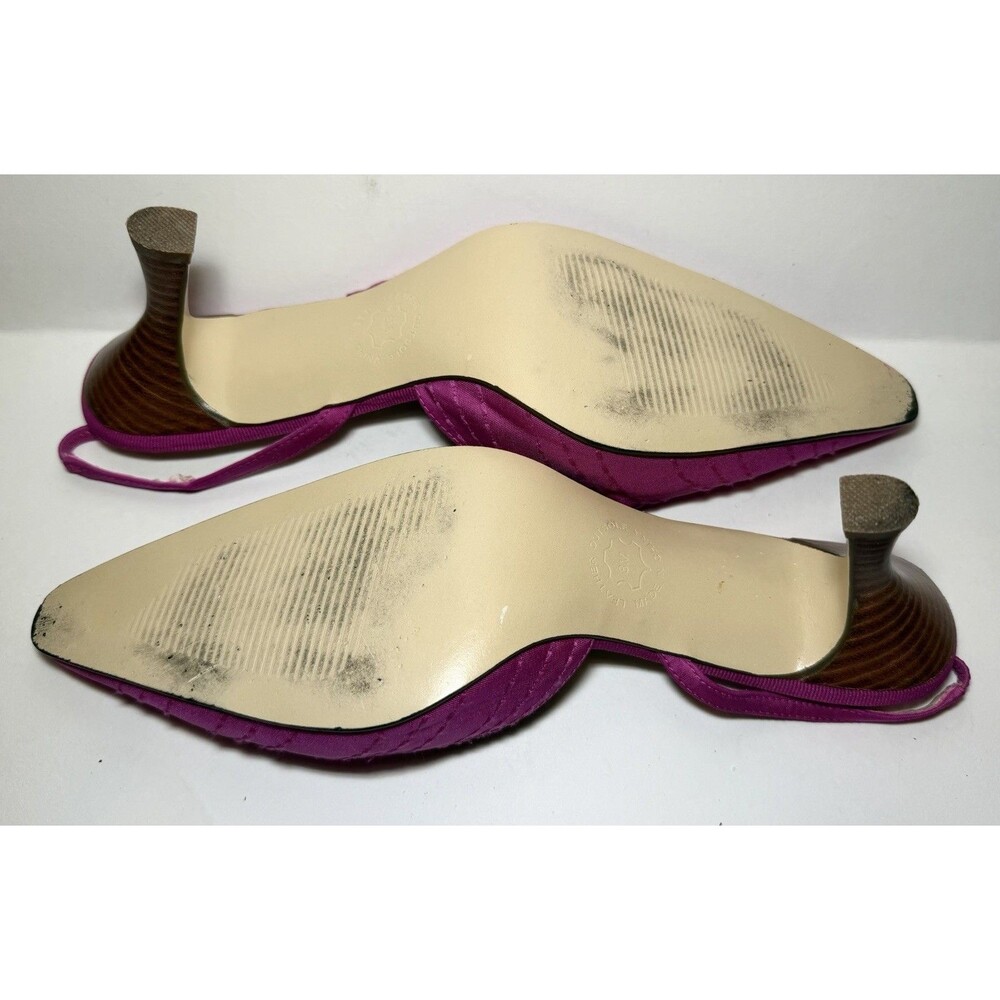 August Maxx Women’s 8M Hot Pink Satin Pointed Toe Slingback Heels Pumps - Picture 5 of 6